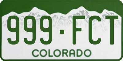CO license plate 999FCT