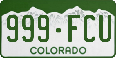 CO license plate 999FCU