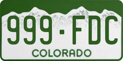 CO license plate 999FDC