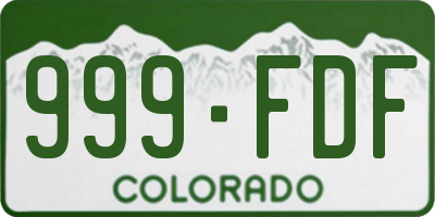 CO license plate 999FDF