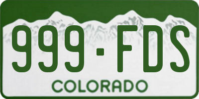 CO license plate 999FDS