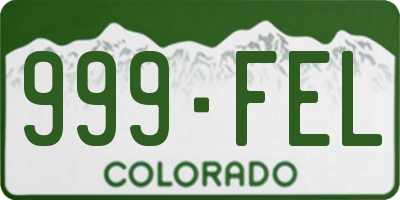 CO license plate 999FEL