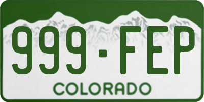 CO license plate 999FEP