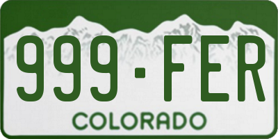 CO license plate 999FER