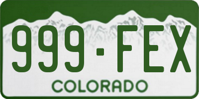 CO license plate 999FEX