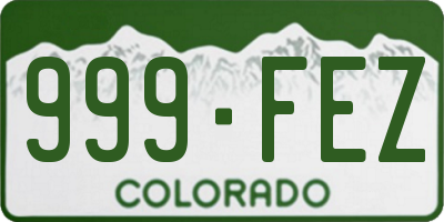 CO license plate 999FEZ