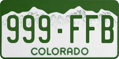 CO license plate 999FFB