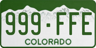 CO license plate 999FFE