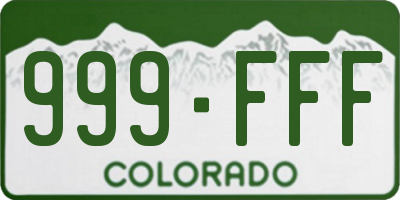 CO license plate 999FFF