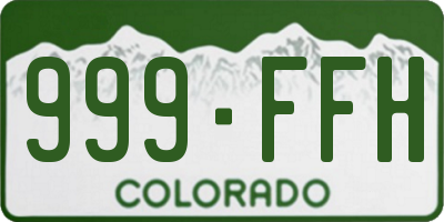 CO license plate 999FFH