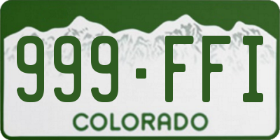 CO license plate 999FFI