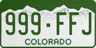 CO license plate 999FFJ