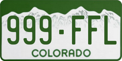 CO license plate 999FFL