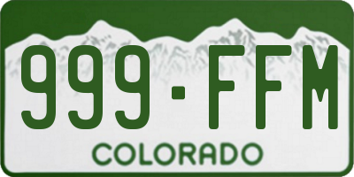 CO license plate 999FFM