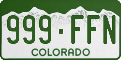 CO license plate 999FFN