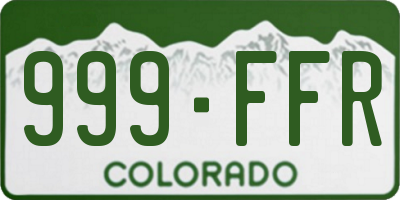 CO license plate 999FFR