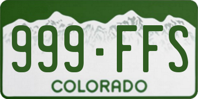 CO license plate 999FFS