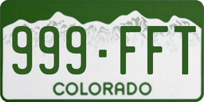 CO license plate 999FFT