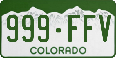 CO license plate 999FFV