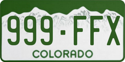 CO license plate 999FFX