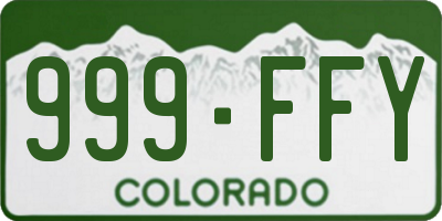 CO license plate 999FFY