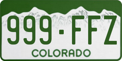 CO license plate 999FFZ