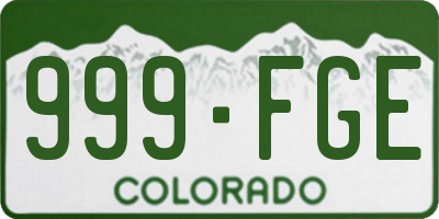 CO license plate 999FGE