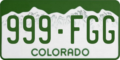 CO license plate 999FGG