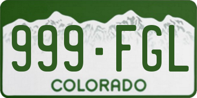CO license plate 999FGL