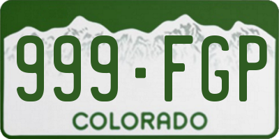 CO license plate 999FGP
