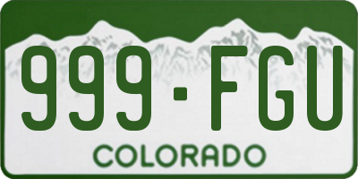 CO license plate 999FGU