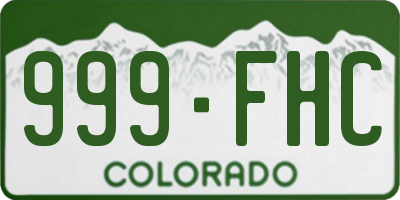 CO license plate 999FHC