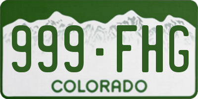 CO license plate 999FHG