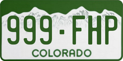 CO license plate 999FHP