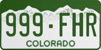 CO license plate 999FHR
