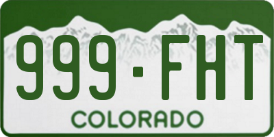 CO license plate 999FHT