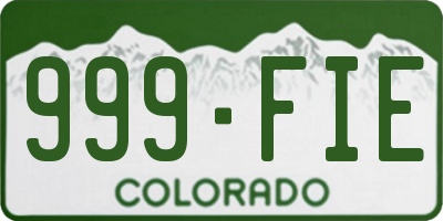 CO license plate 999FIE