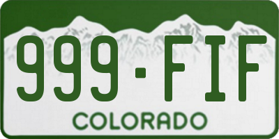CO license plate 999FIF
