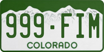 CO license plate 999FIM