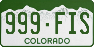 CO license plate 999FIS