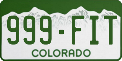 CO license plate 999FIT