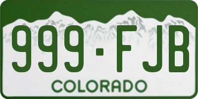 CO license plate 999FJB