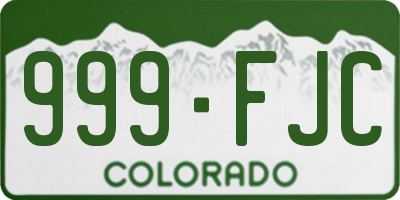CO license plate 999FJC