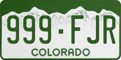 CO license plate 999FJR
