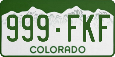 CO license plate 999FKF