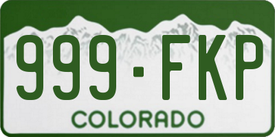CO license plate 999FKP