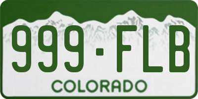 CO license plate 999FLB
