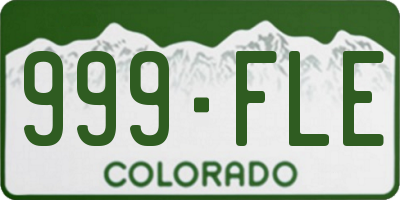 CO license plate 999FLE
