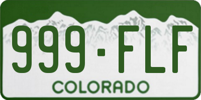 CO license plate 999FLF