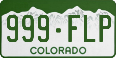 CO license plate 999FLP